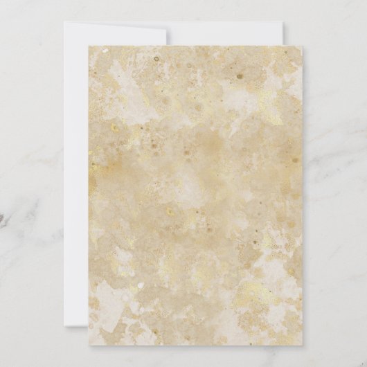 花を引きずって金ゴールドのような輝きを見せる 招待状 (裏面)