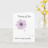 花を引く花びら悔やみや弔慰カード。編集可能。 カード (黄色い花)