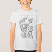 花を彩るスズメ トライブレンドＴシャツ (正面)