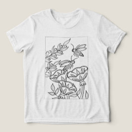 花を彩るスズメ トライブレンドＴシャツ