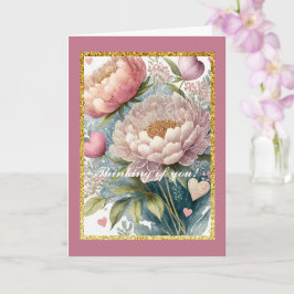 花を想って、5" x 7" の折りたたみカード カード