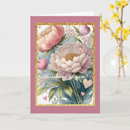 花を想って、5" x 7" 折りたたみカード カード (黄色い花)