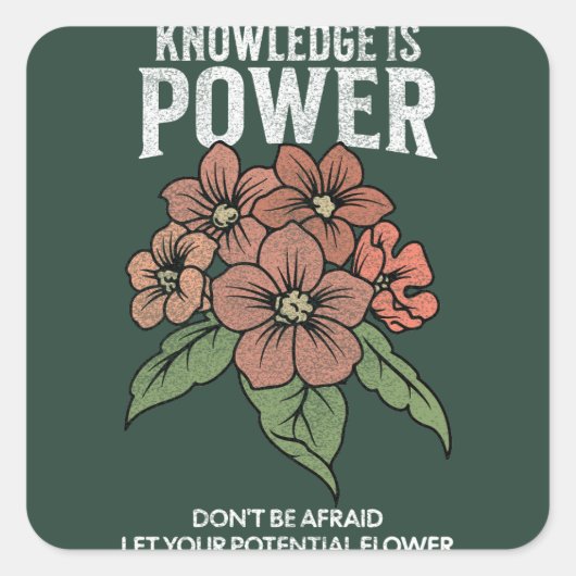 花を愛するヴィンテージ スクエアシール (正面)