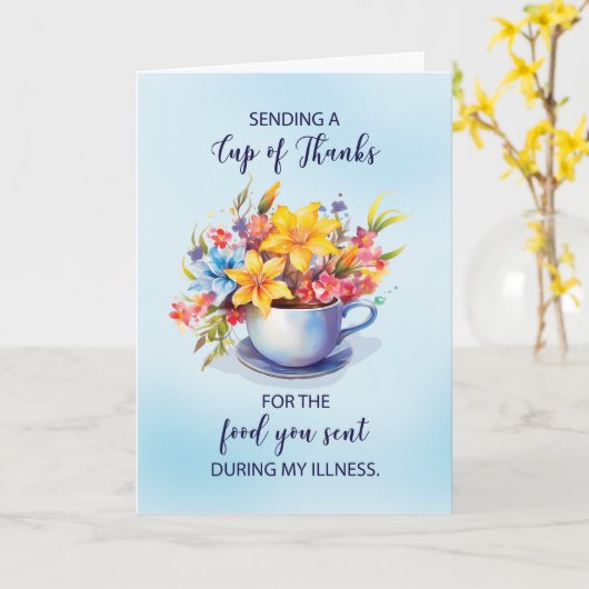 花を感謝してい付けて病気の時の食用カップ カード (黄色い花)