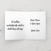 花を折り畳んだフォイルのグリーティングカードを持つ母の日 箔グリーティングカード (内側レイダウン)