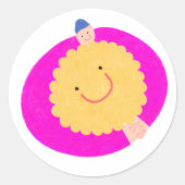 花を抱く ラウンドシール (正面)