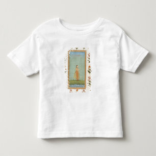 花を持ち、百合の池の横に立っている婦人のために トドラーTシャツ