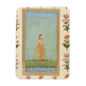 花を持ち、百合の池の横に立っている婦人のために マグネット (縦)