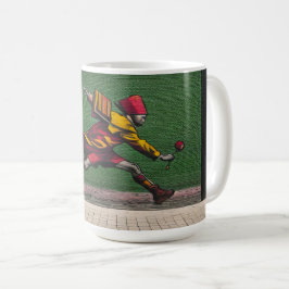 花を持って走る コーヒーマグカップ