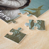 花を持つかわいいウサギ ジグソーパズル (側面)