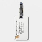 花を持つかわいいリトルハムスター ラゲッジタグ (裏面縦)