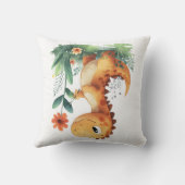 花を持つかわいい黄色の恐竜 クッション (裏面)