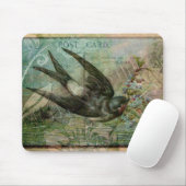 花を持つつばめ マウスパッド (マウス)