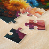 花を持つアフリカの灰色のカラフルオウム ジグソーパズル (側面)