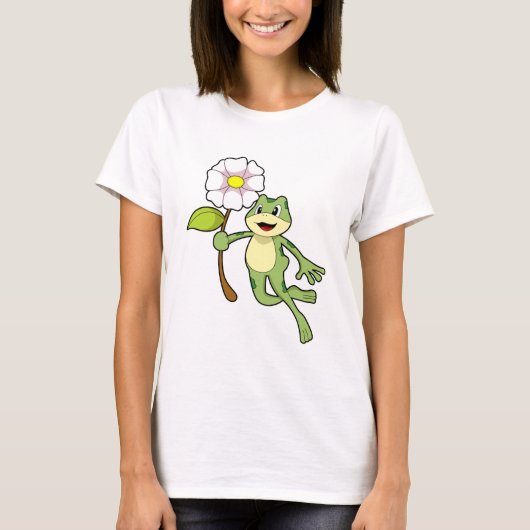 花を持つカエル.PNG Tシャツ (正面)