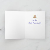 花を持つカスタムな母の日かわいいくま カード (内部)