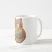 花を持つクマ コーヒーマグカップ (正面右)