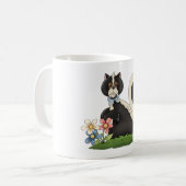 花を持つスカンク コーヒーマグカップ (正面左)