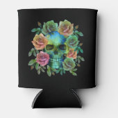 花を持つデスグリーンスカル 缶クーラー (正面)