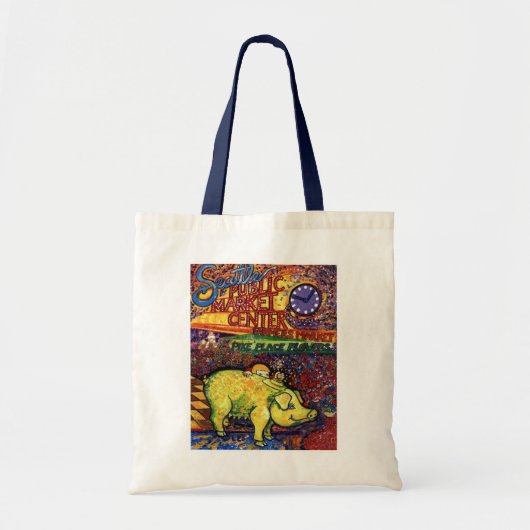 花を持つブタ トートバッグ (正面)