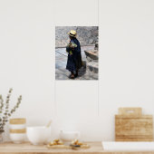 花を持つペルー人女性 ポスター (キッチン)