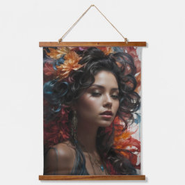 花を持つ人 吊り下げ型タペストリー