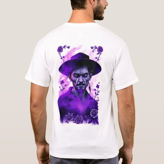 花を持つ人:強さと優雅さの象徴 Tシャツ (裏面)
