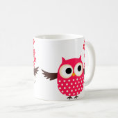 花を持つ女の子のフクロウ コーヒーマグカップ (正面右)