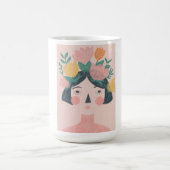 花を持つ女の子 コーヒーマグカップ (中央)