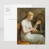 花を持つ女の子 ポストカード (正面/裏面)