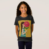 花を持つ女の子 Tシャツ (正面フル)