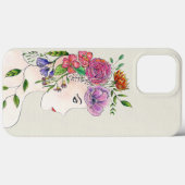 花を持つ女性のイラスト Case-Mate iPhoneケース (裏面 (横))