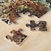 花を持つ女性のポートレート ジグソーパズル (側面)