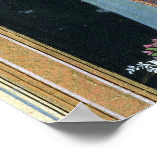 花を持つ女性、小さなクライヴアルバムから ポスター (角)