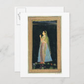 花を持つ女性、小さなクライヴアルバムから ポストカード (正面/裏面)