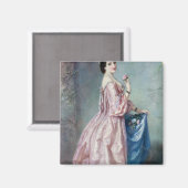 花を持つ女性Petticoat マグネット (正面/裏面)