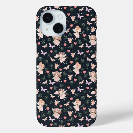 花を持つ妖精のかわいいシームレスパターン Case-Mate iPhoneケース (裏面)