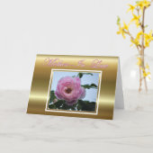 花を持つ姑へのハッピーバースデー カード (黄色い花)