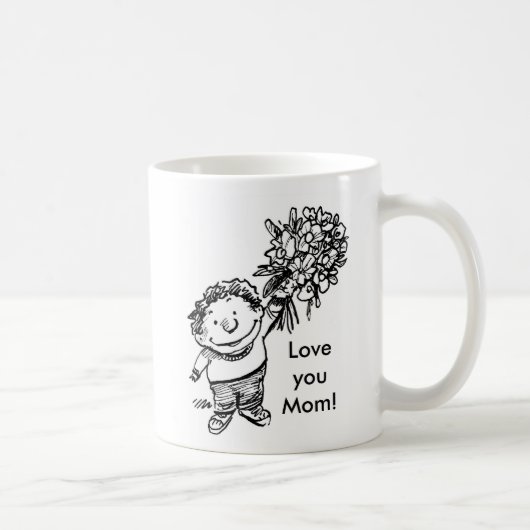 花を持つ子供、花を持つ子供、愛よ… コーヒーマグカップ (右)