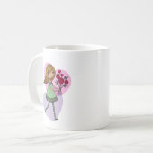 花を持つ少女 コーヒーマグカップ (正面左)