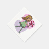 花を持つ少女 スタンダードカクテルナプキン (角)