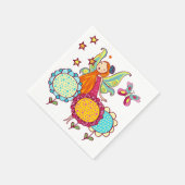 花を持つ庭の妖精 スタンダードカクテルナプキン (角)