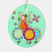 花を持つ庭の妖精 セラミックオーナメント (左)