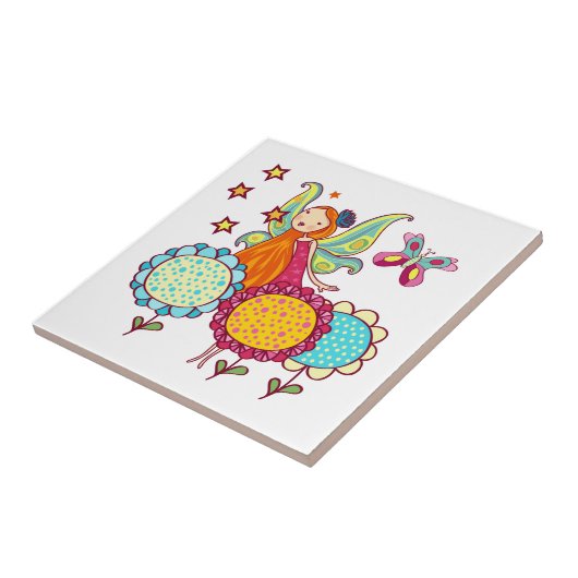 花を持つ庭の妖精 タイル (側面)