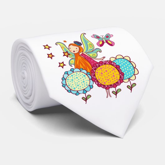 花を持つ庭の妖精 ネクタイ (ロール)