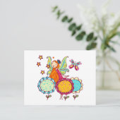 花を持つ庭の妖精 ポストカード (スタンド正面)