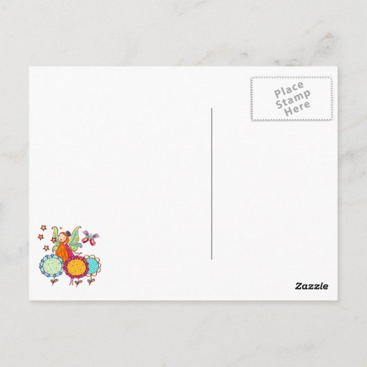 花を持つ庭の妖精 ポストカード (裏面)
