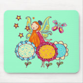 花を持つ庭の妖精 マウスパッド (正面)