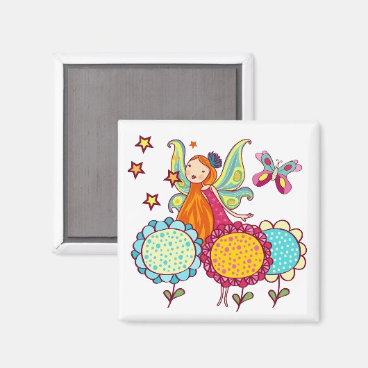 花を持つ庭の妖精 マグネット (正面/裏面)