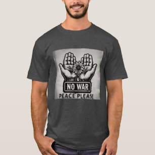 花を持つ手「戦争なし」カスタム Tシャツ